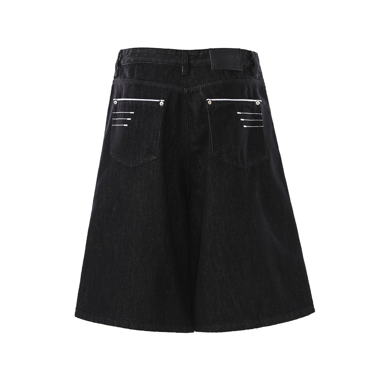 Raw Wash Wide Leg Denim Jort