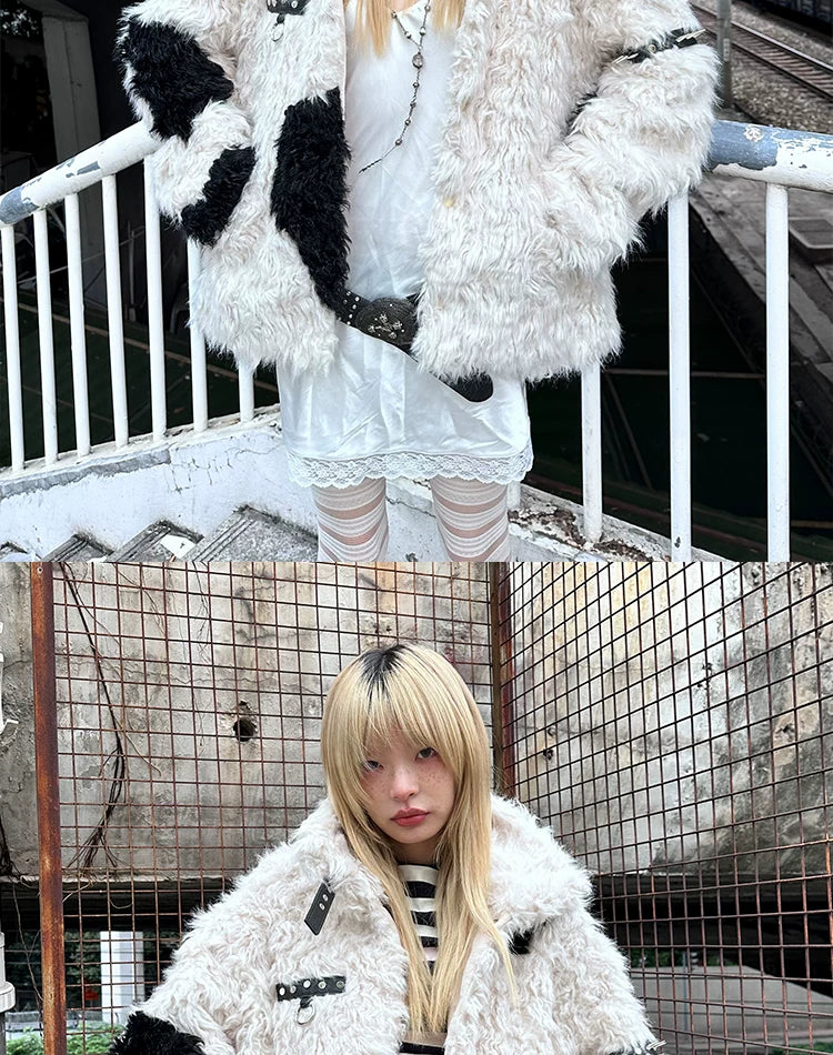Patchwork Fake Fur Jacket
