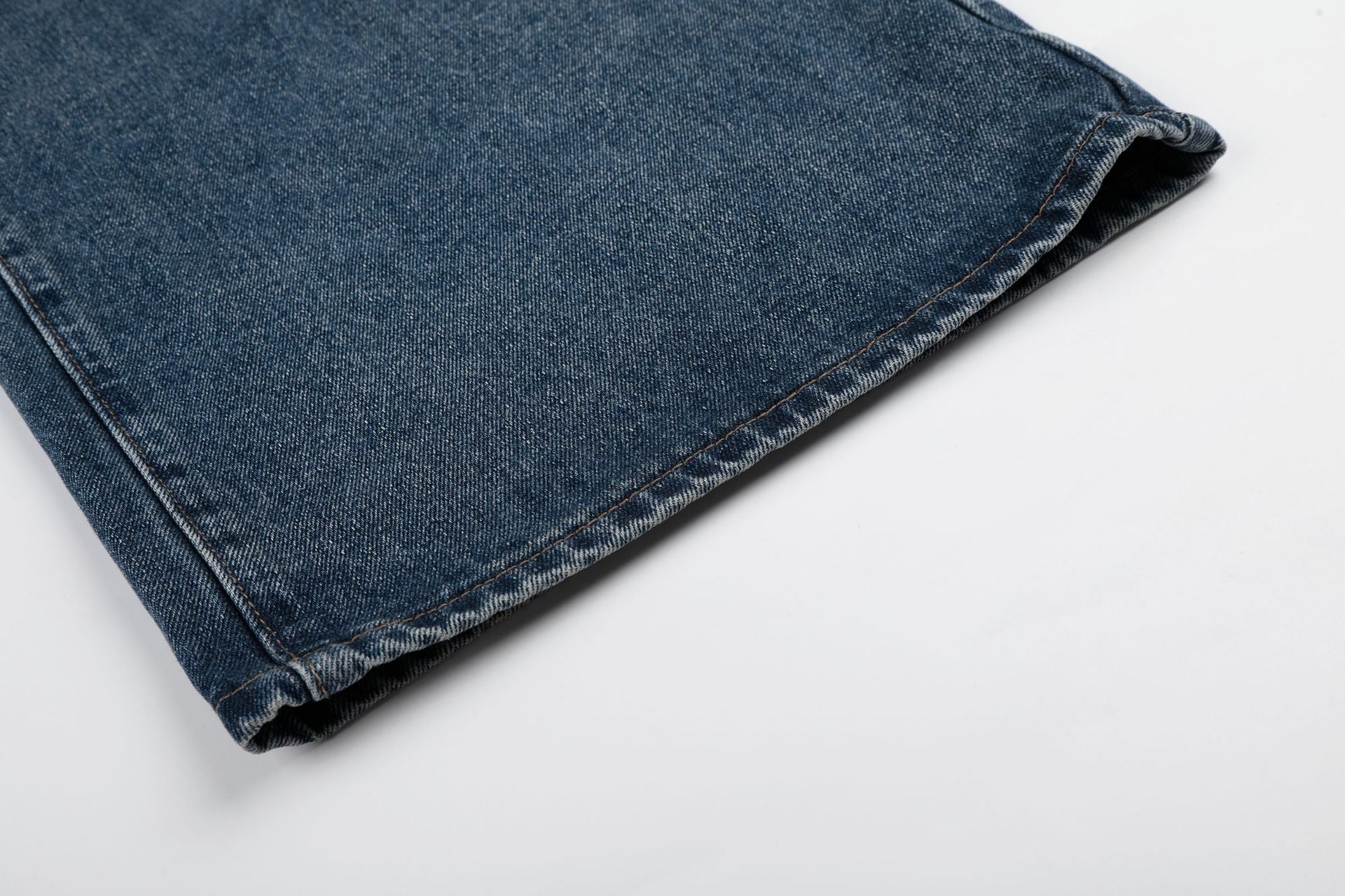 Wash Rivet Damage Wide Leg Denim Jeans