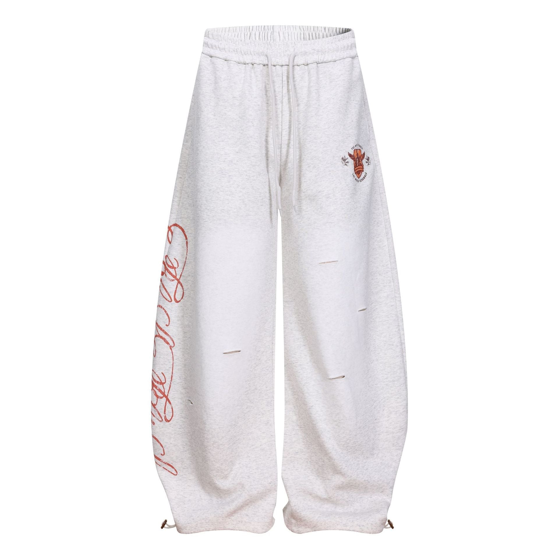 Print Barrel Leg Sweatpants