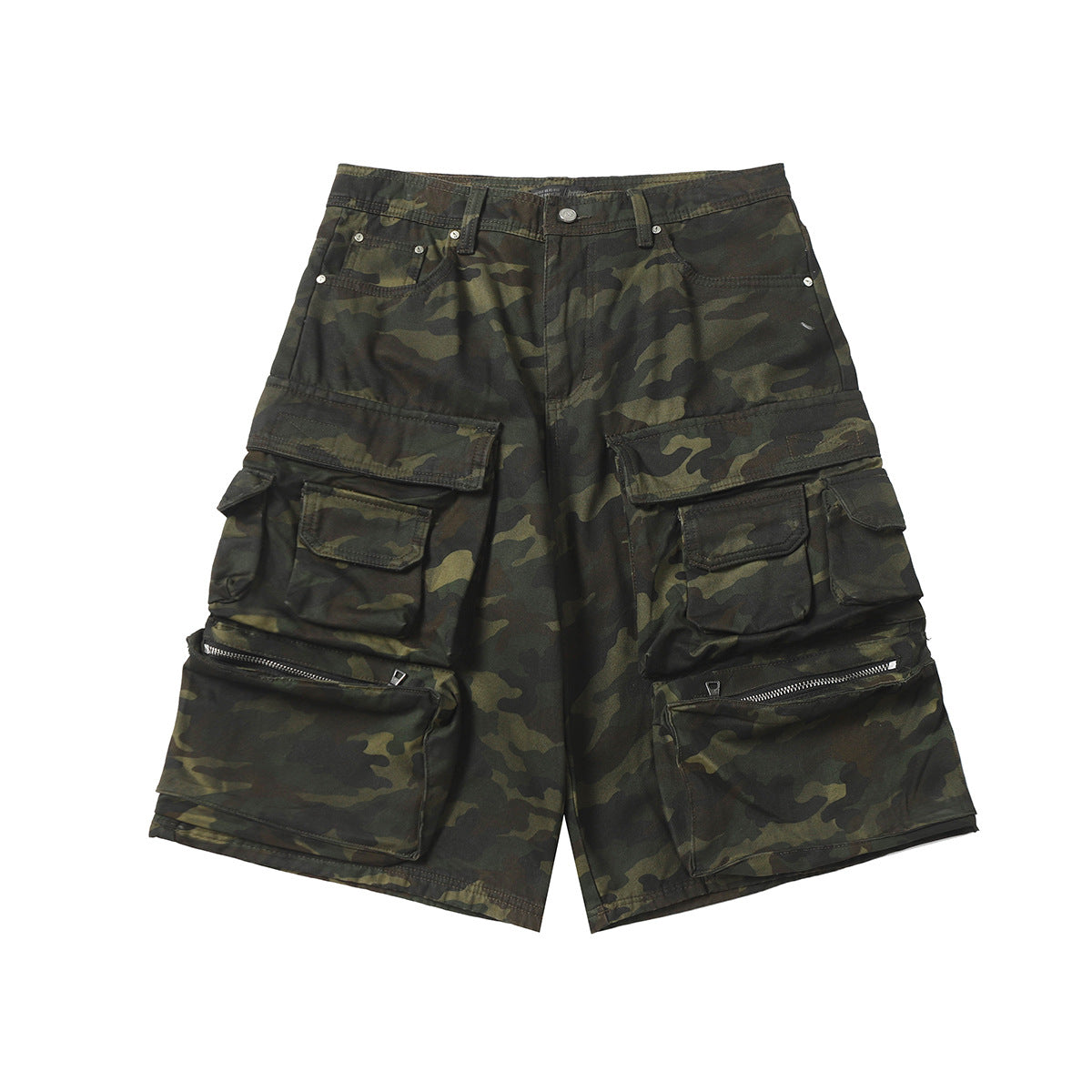 Camouflage Cargo Wide-Leg Short