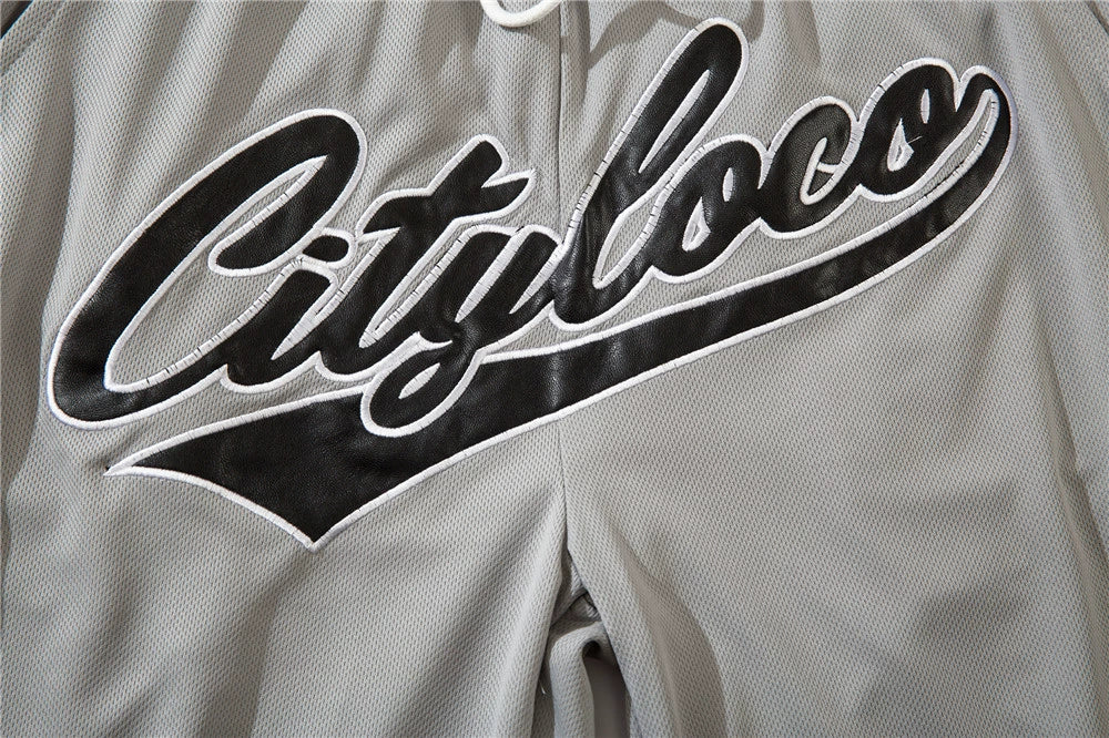 Letter Embroidered Basketball Shorts