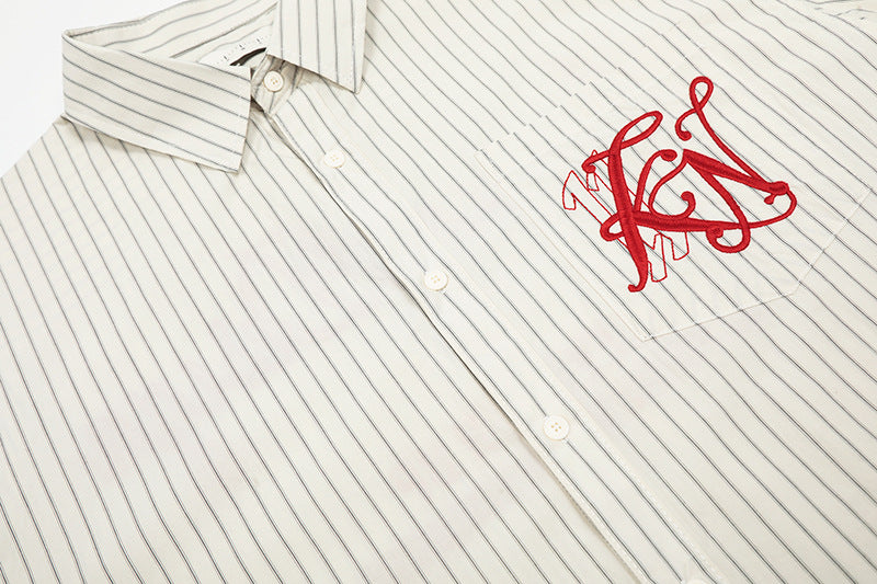 Embroidery Striped Turn-Do
