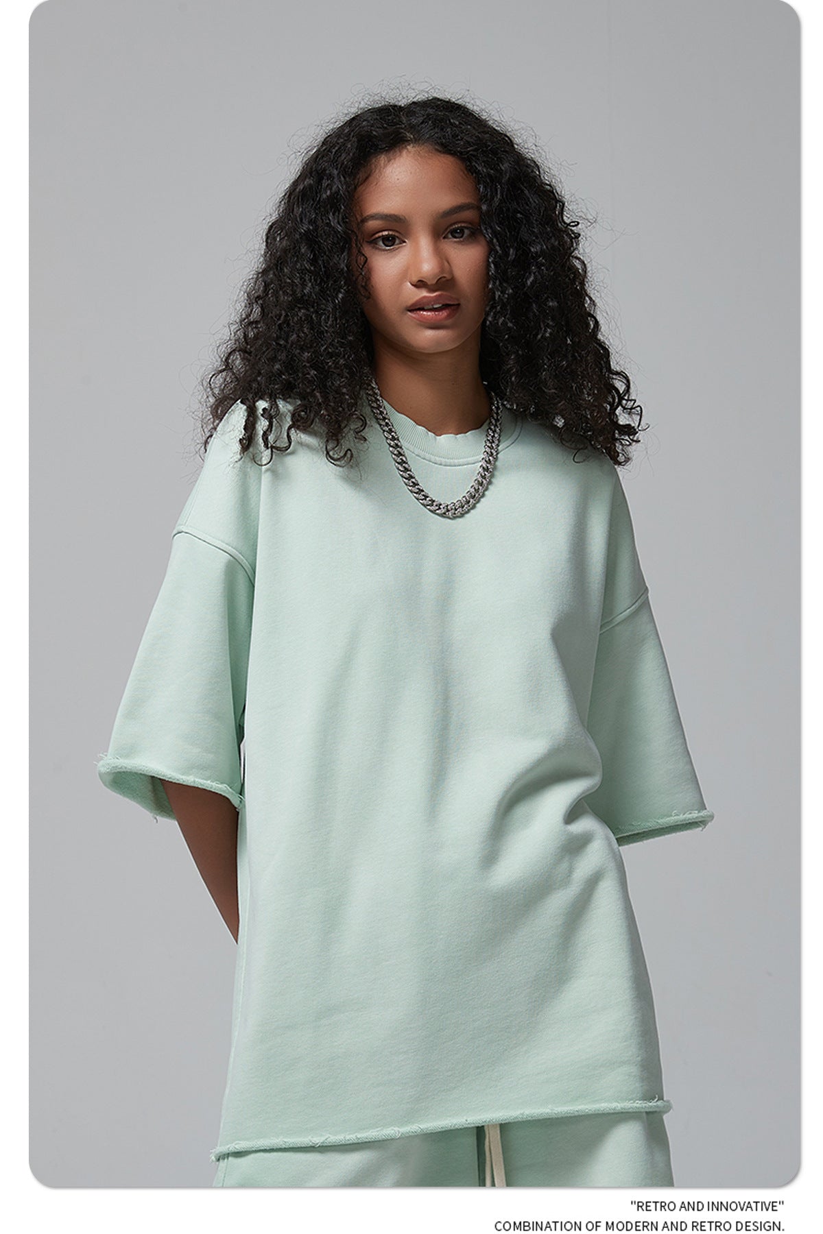 Oversize Spray-dyed Short-sleeve T-shirt & Spray-dyed Short Sweatpants Setup