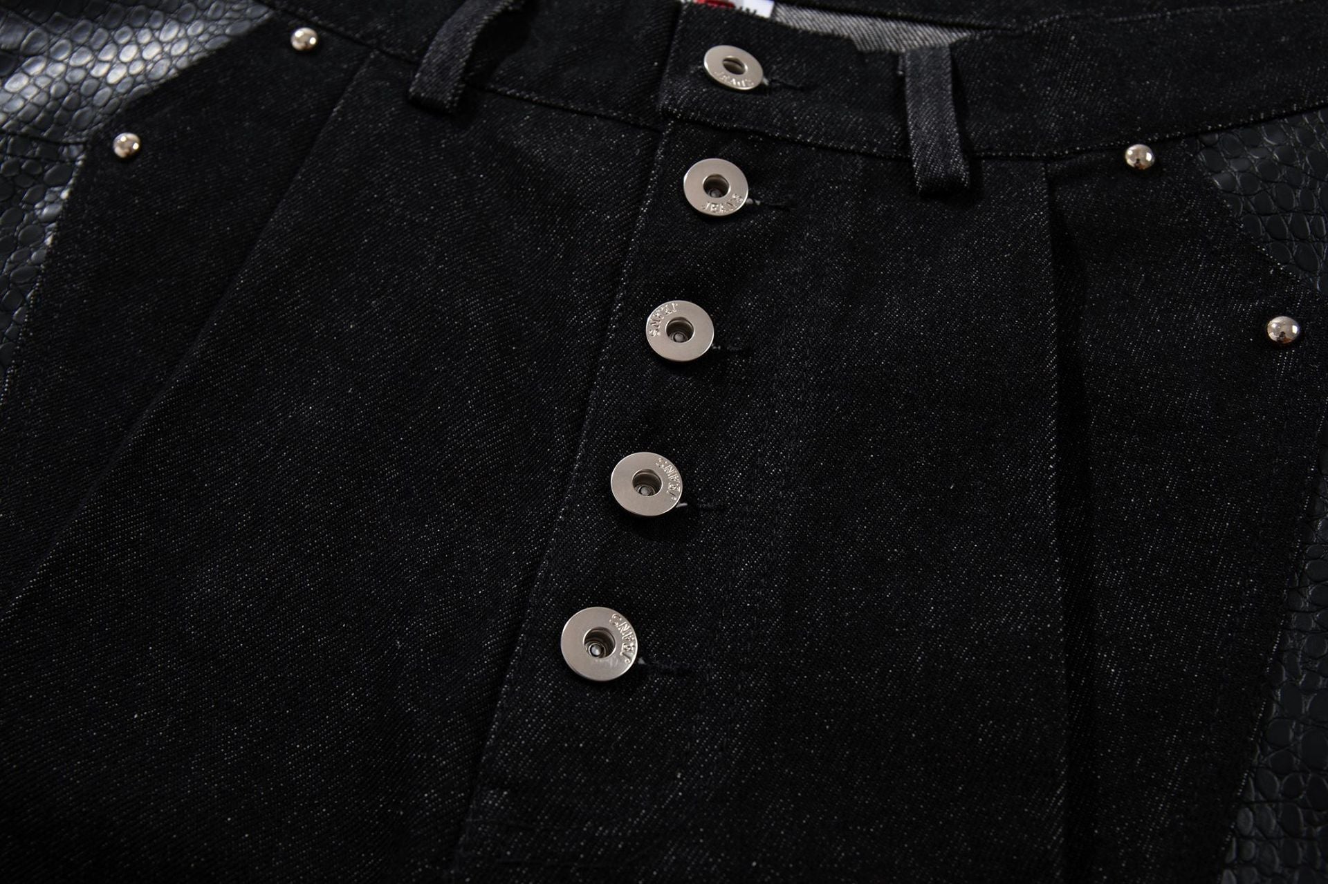 Python Pattern Rivet Denim Jort