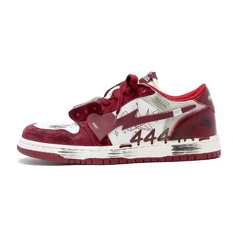 Electric Red Heart Skate Shoes