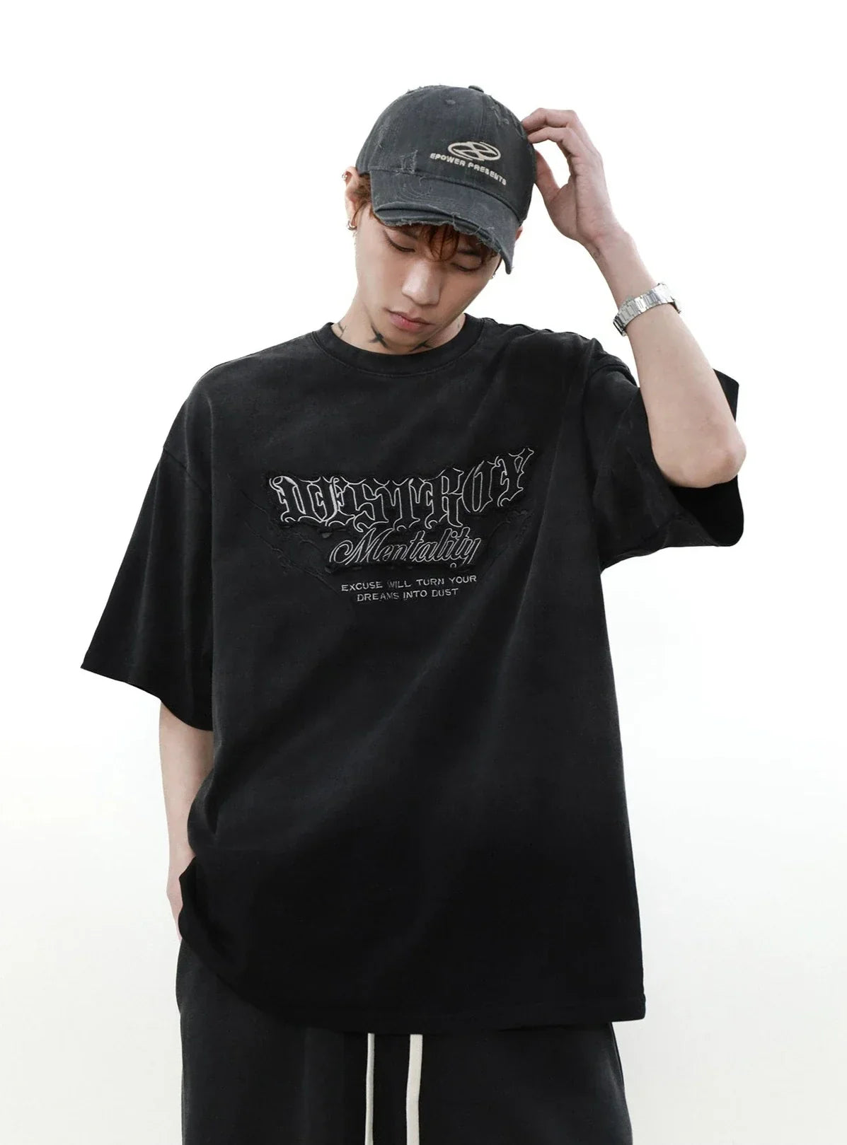 Wash Print Oversize Short Sleeve T-Shirt