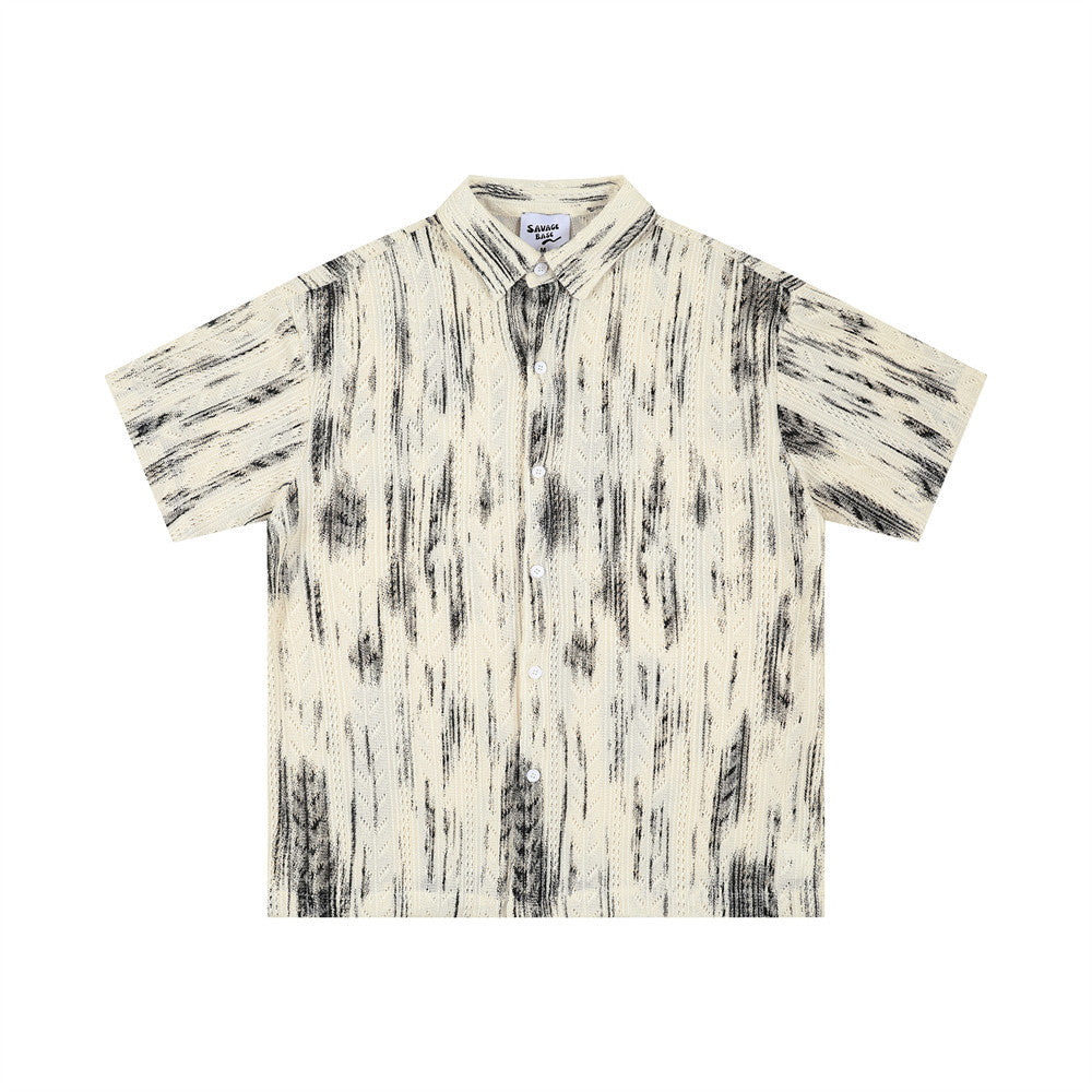 Splatter-Dyed Jacquard Summer Shirt - MADXMARX