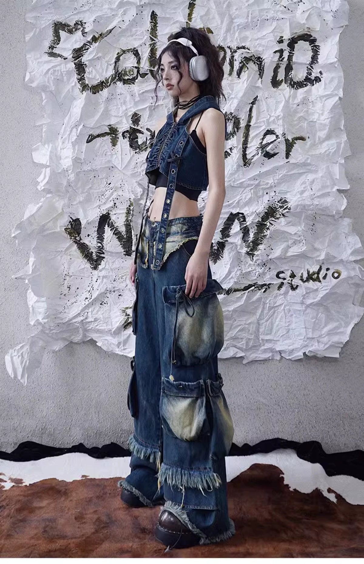 Heavy Craft Wide-Leg Denim Jeans