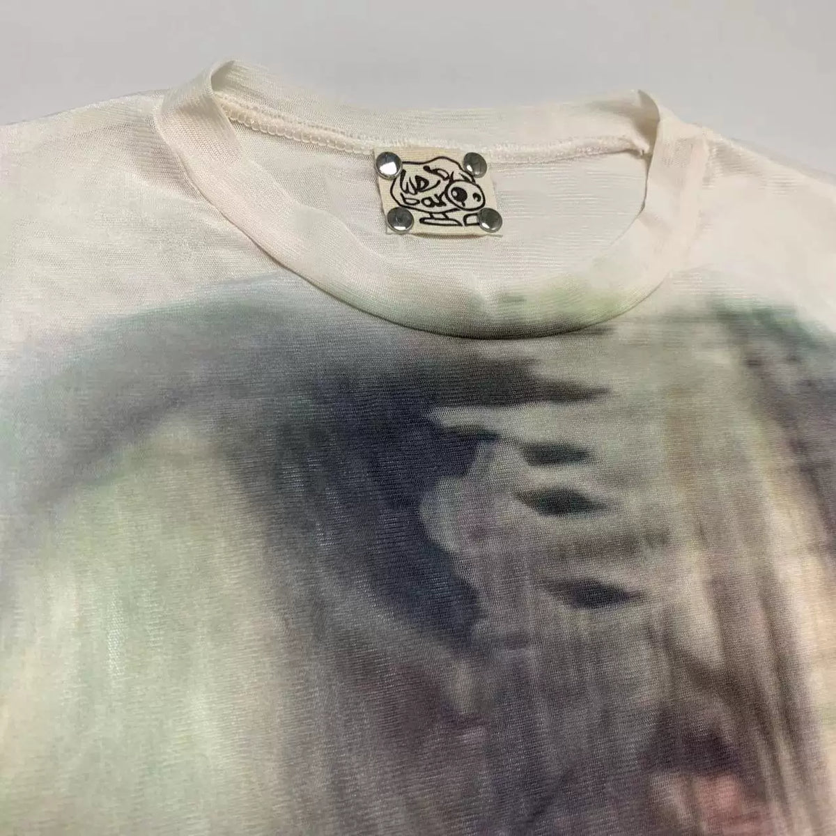 Mesh Print Long Sleeve T-Shirt