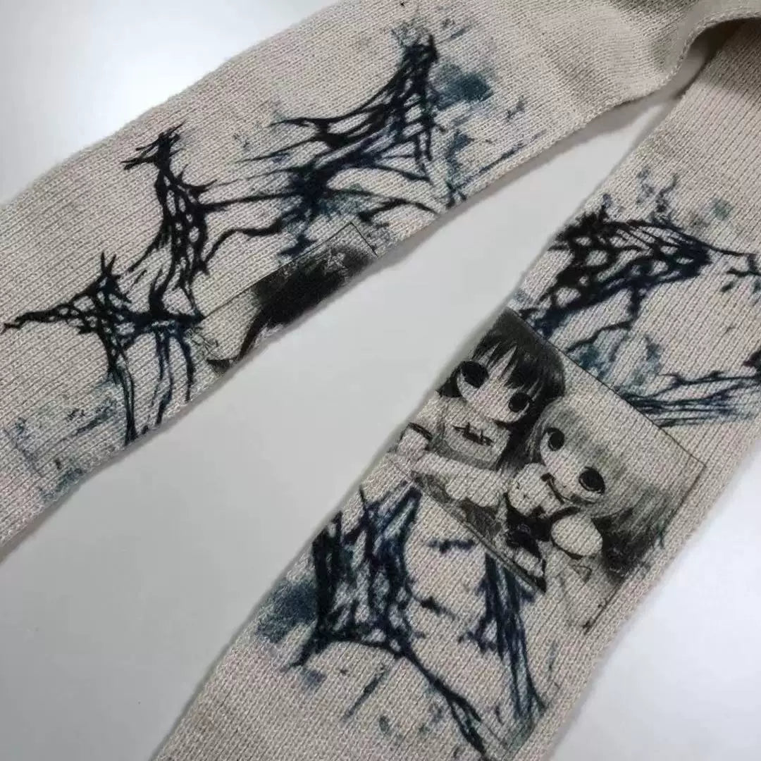 Visual Kei Subculture Anime-Style Milk Tea Color Scarf