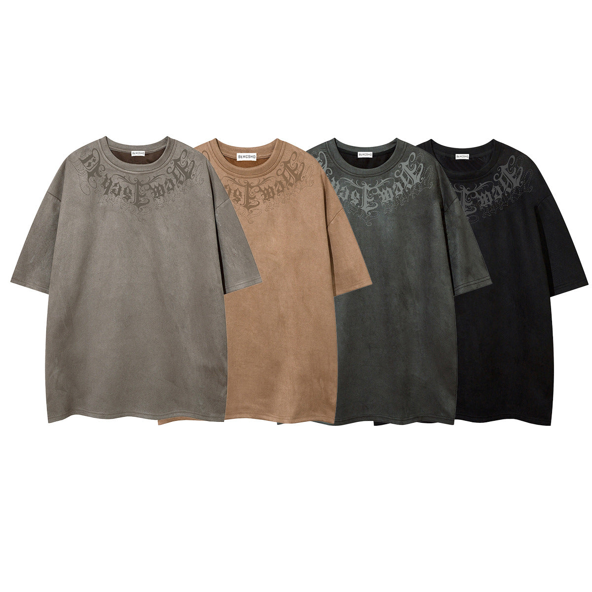 Suede Graphic Print Short Sleeve T-Shirt