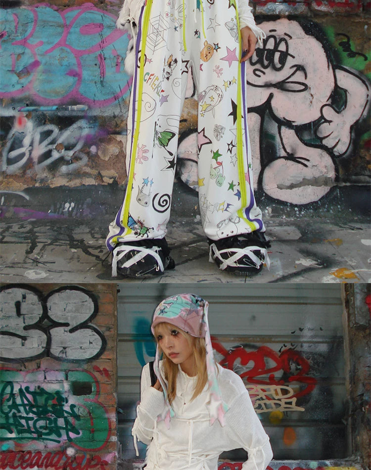 Pantalones de chándal con estampado de grafiti