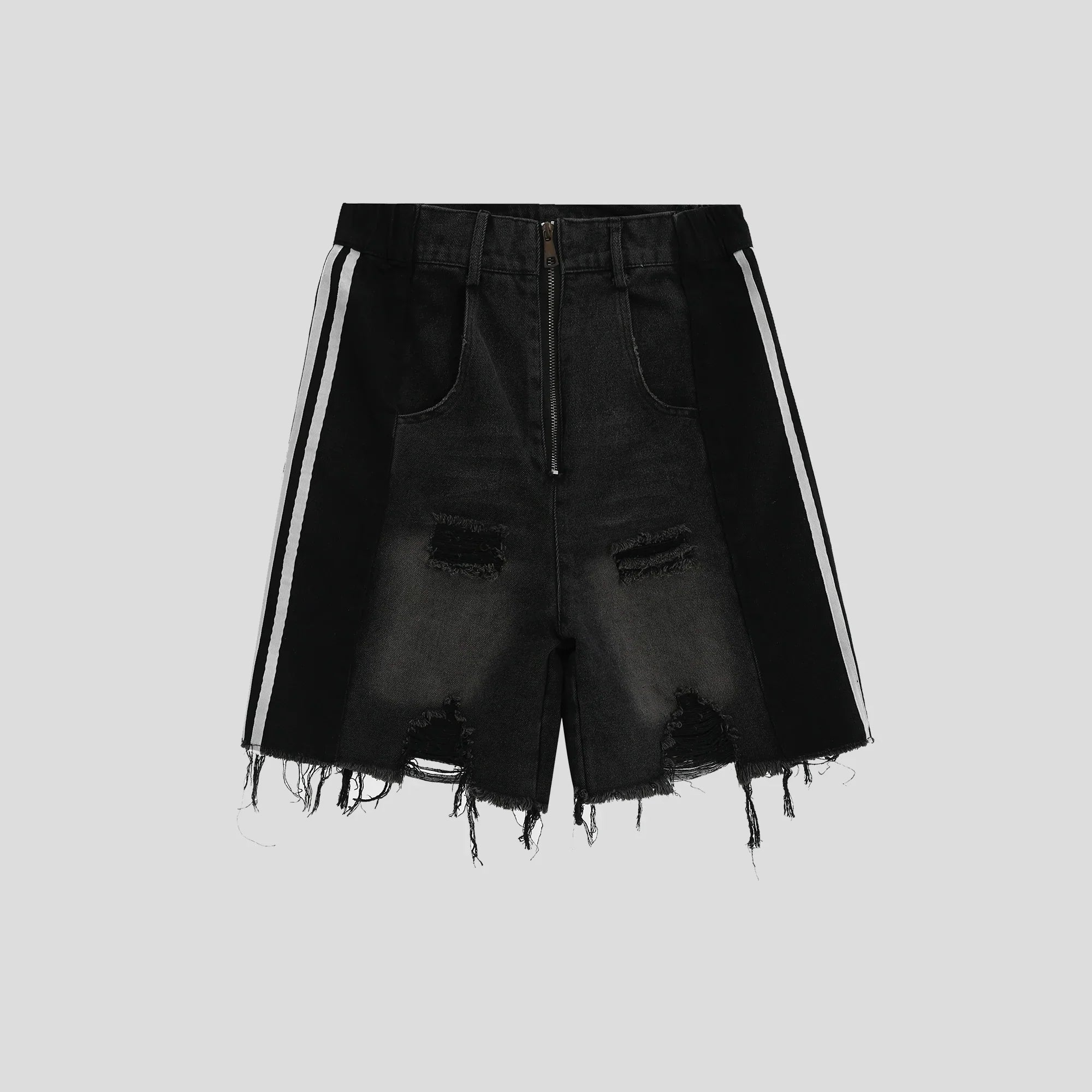 Raw-edge Denim Short Pants