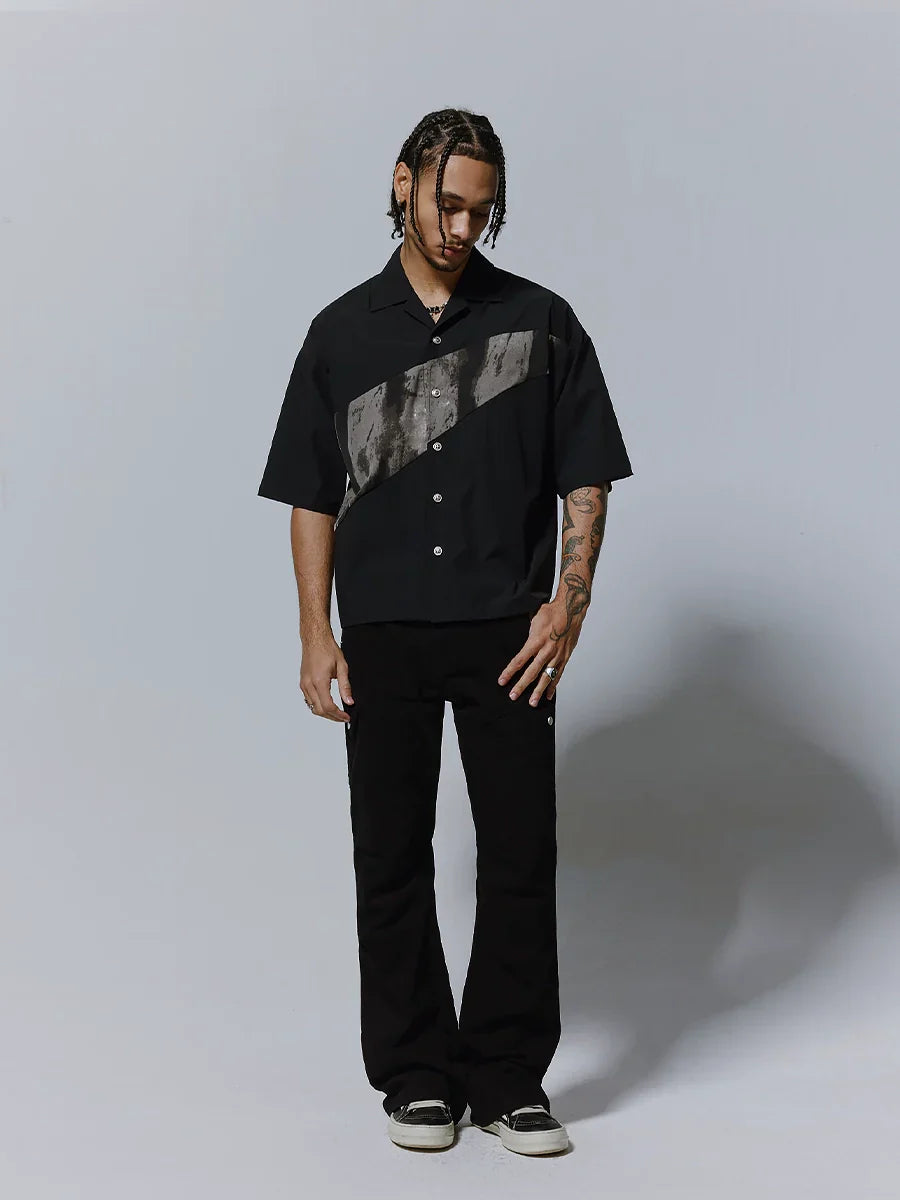 Marble Pattern Short Sleeve Shirt