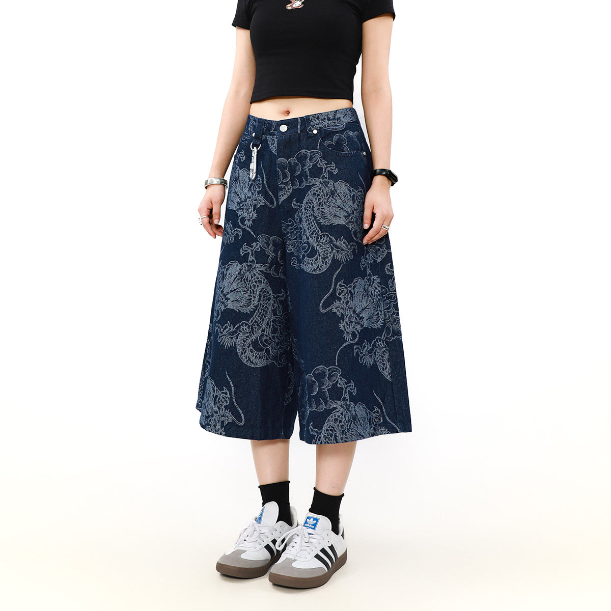 Chinese dragon Denim Jorts
