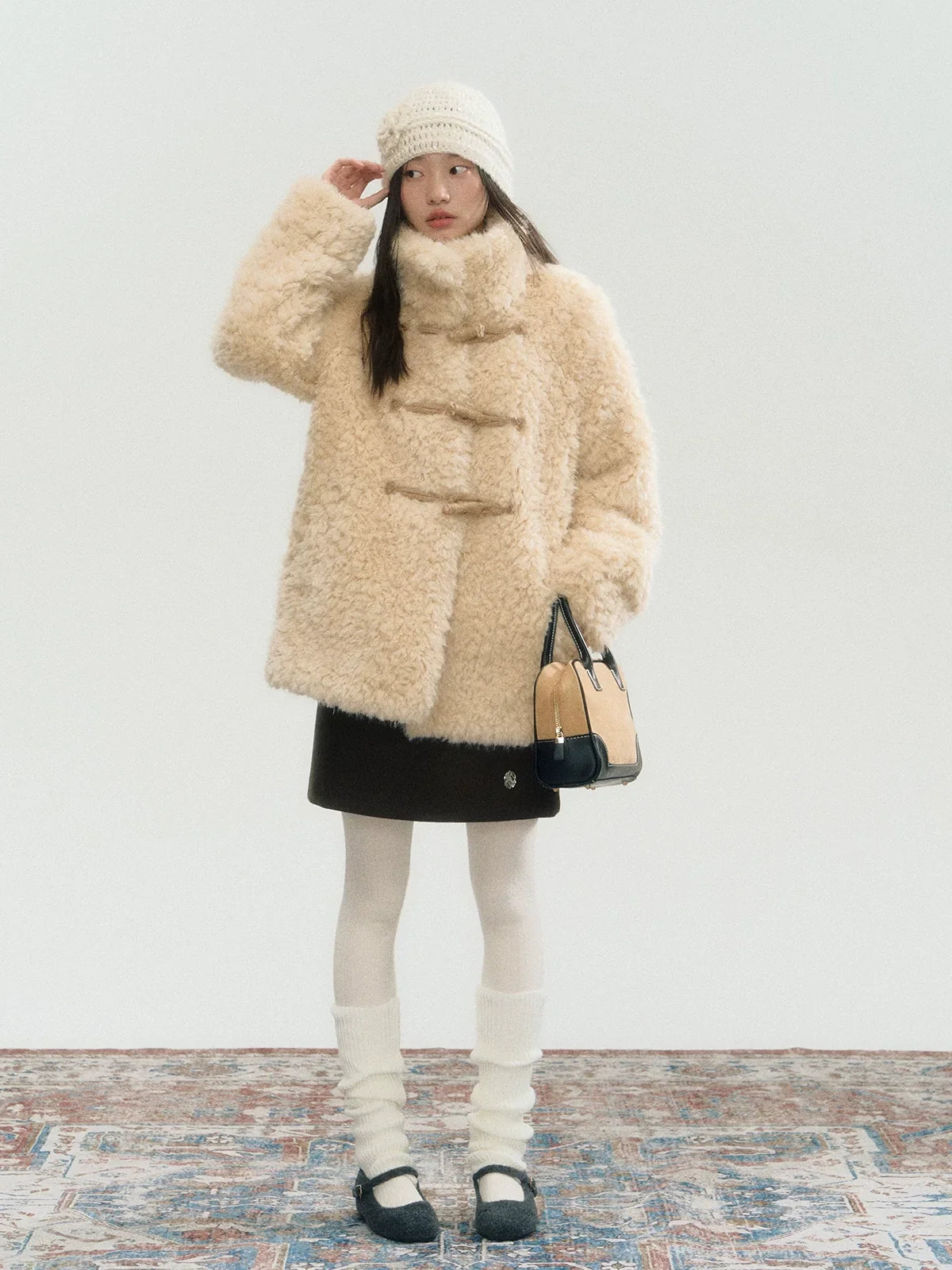 Fake Fur Turn-Down Collar Jacket