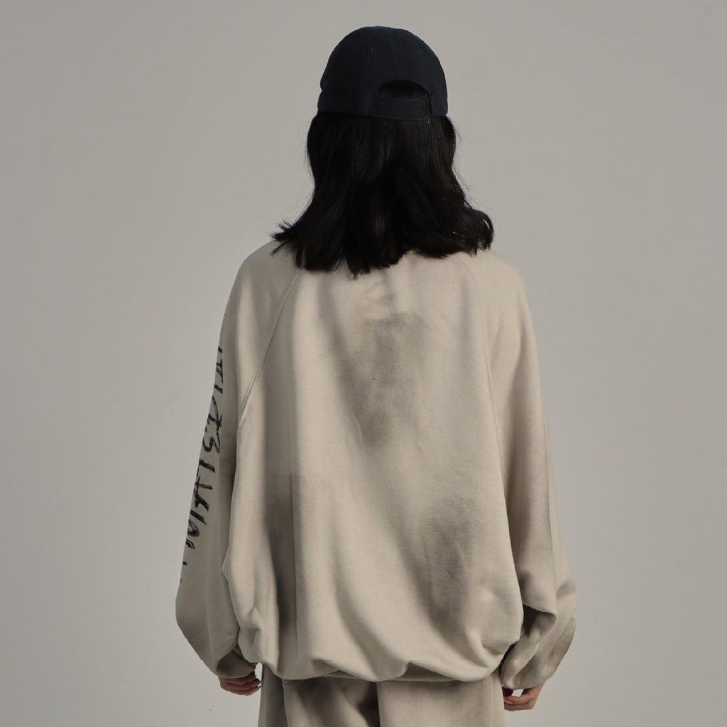 Dirty Washed Logo Print Sweatshirt