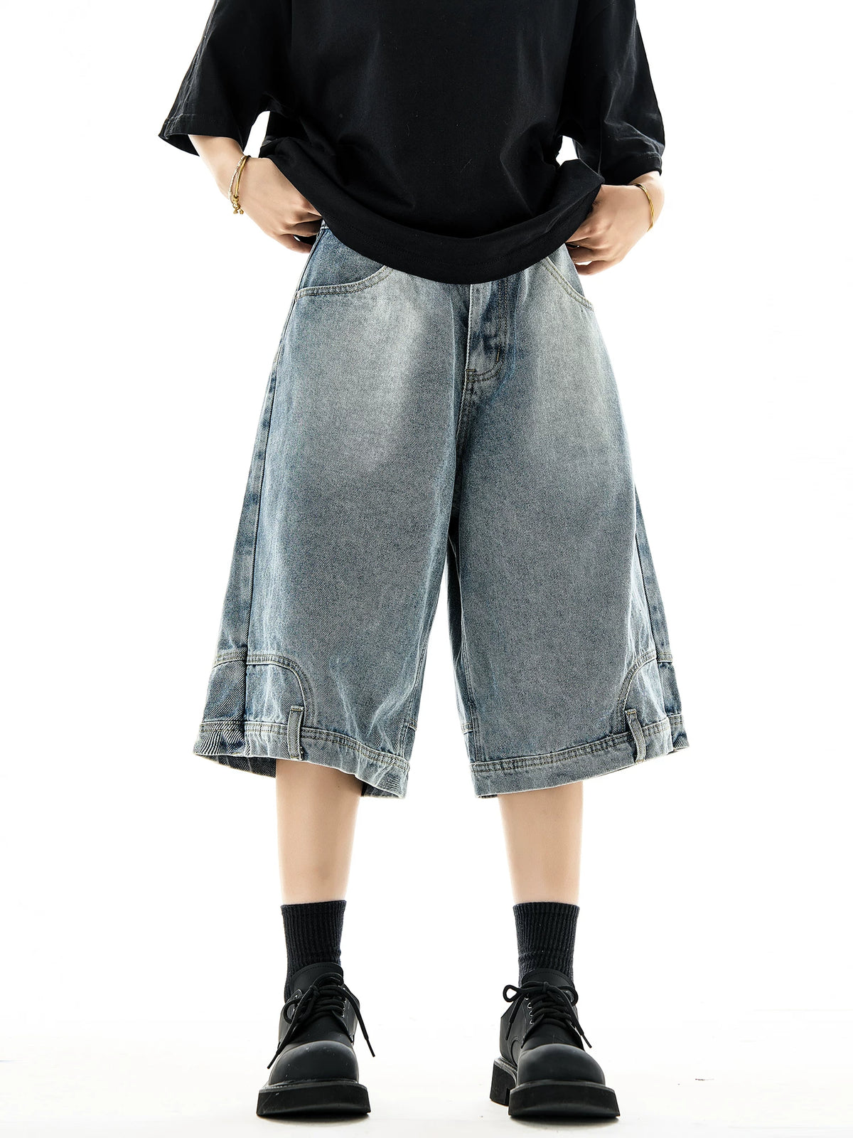 Shorts en jean à jambes larges
