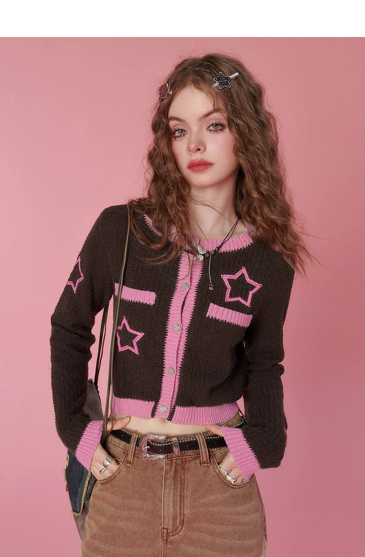 Cropped Knit Cardigan