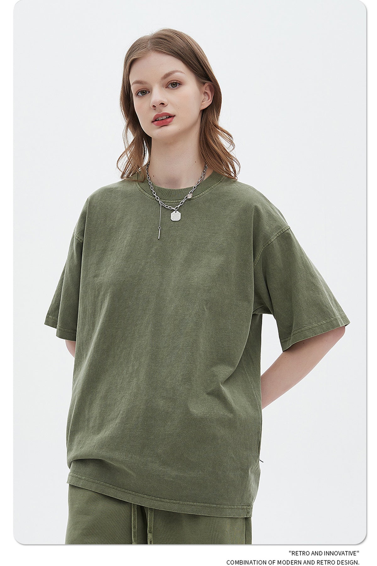 Oversize Washed Short-sleeve-T-shirt & Washed Short Sweatpants Setup