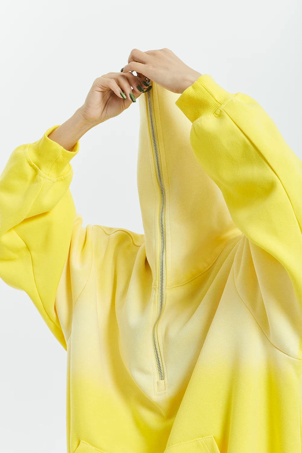 Gradient Half Zip Oversize Hoodie