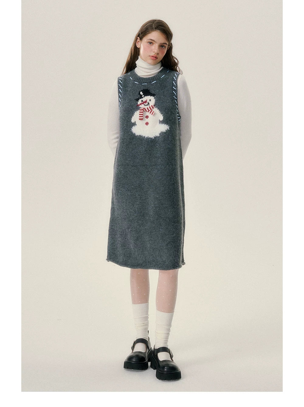 Thick Knit Vest Midi Dress