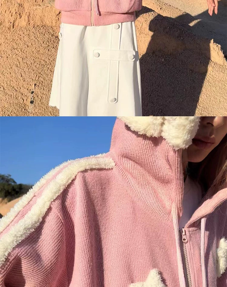 Gilet zippé en maille avec ailes d'ange et étoile