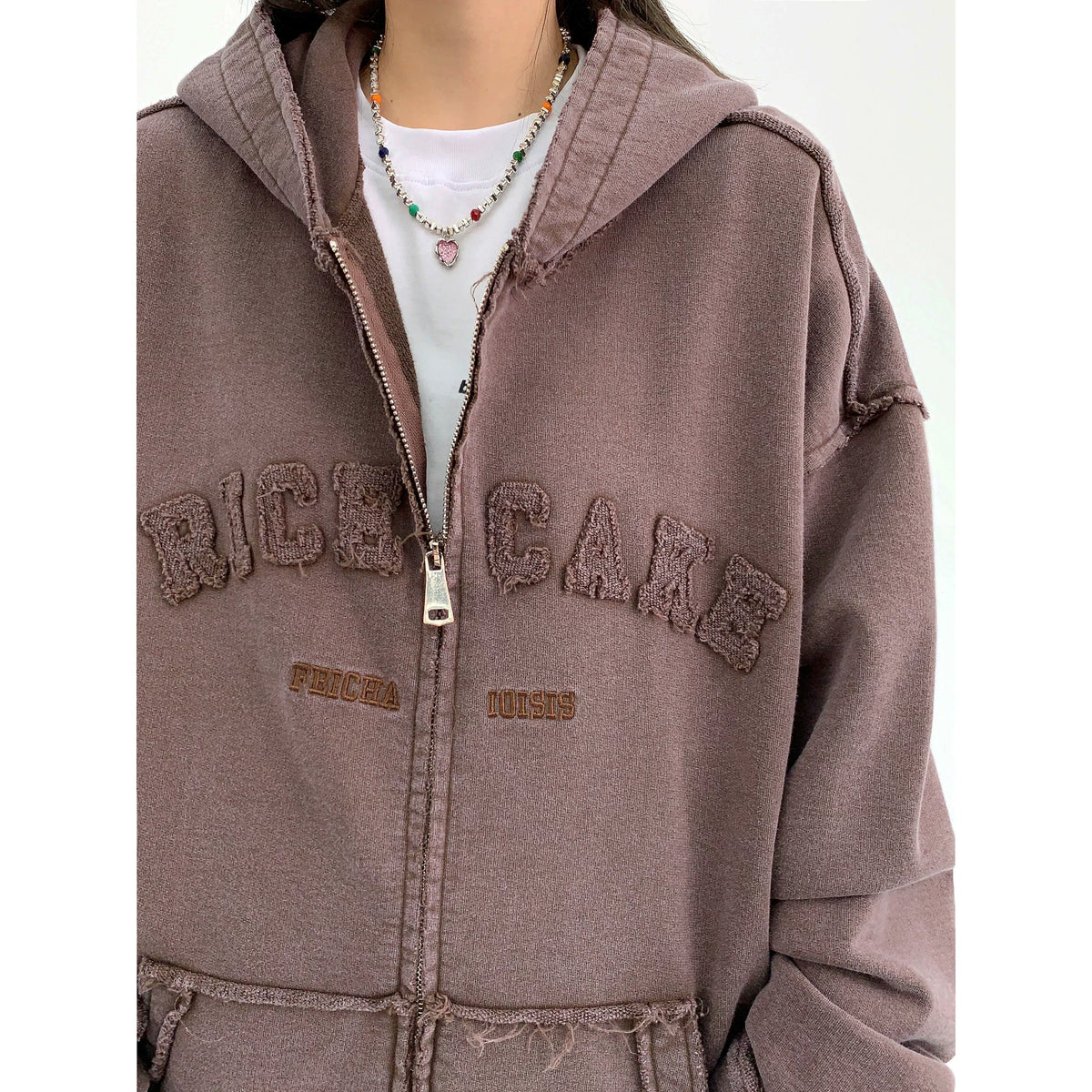 Damage Heavyweight Oversize Zipper Hoodie