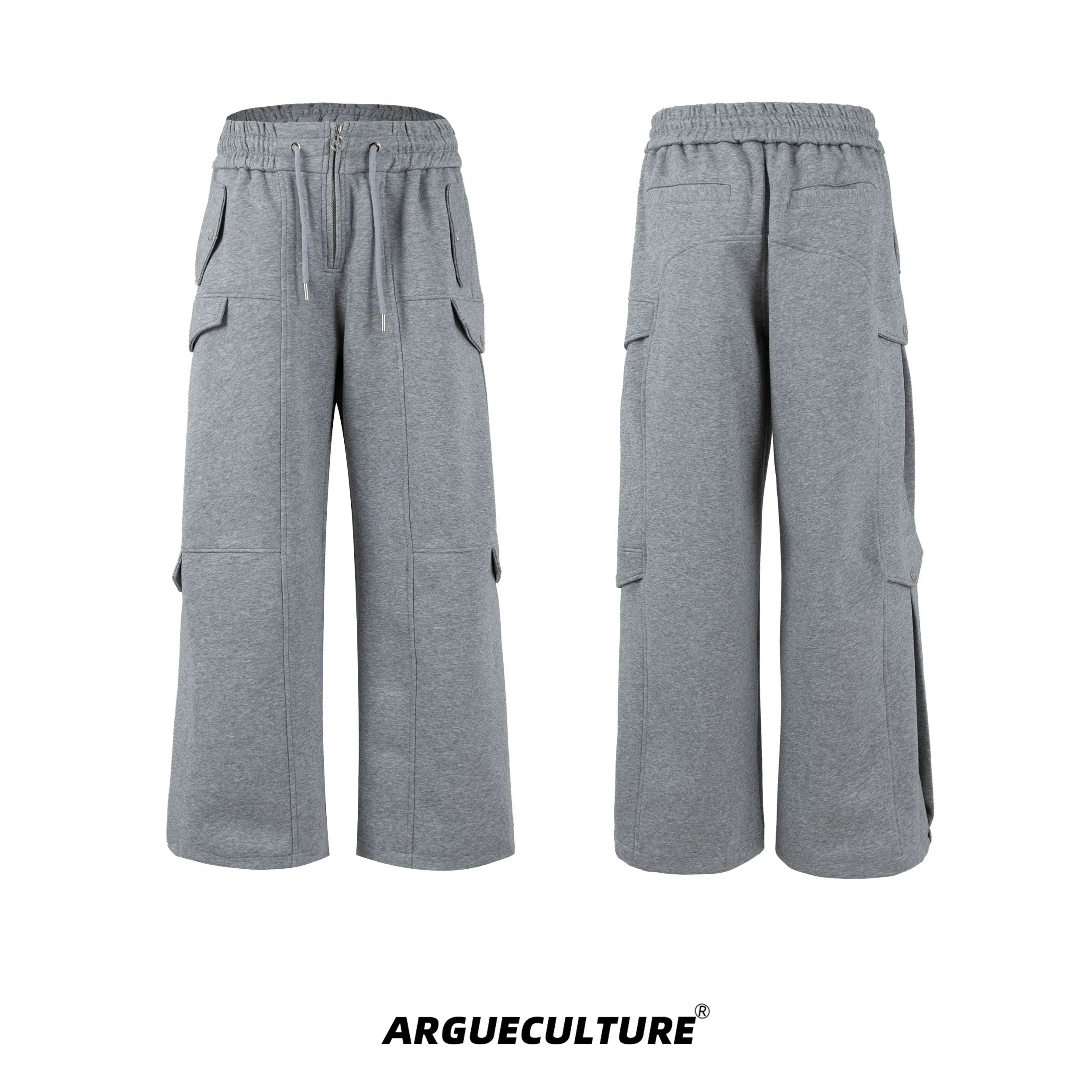 Heavyweight Short Zipper Hoodie & Wide-leg Cargo Sweatpants Setup