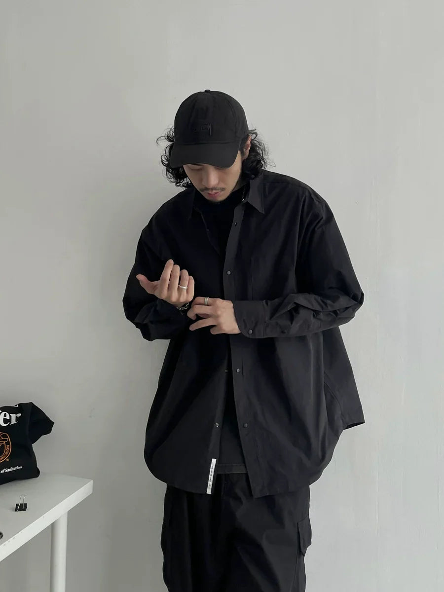 Basic Design Black Long Sleeve Shirt