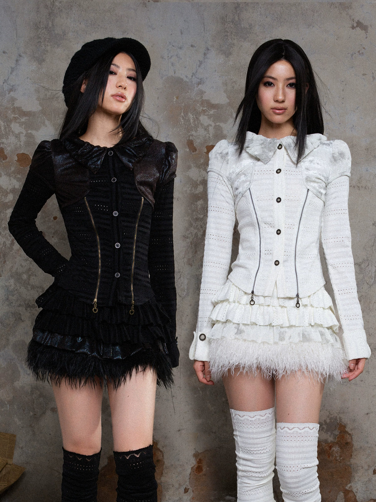 Puff Collar Fitted Long Sleeve Shirt