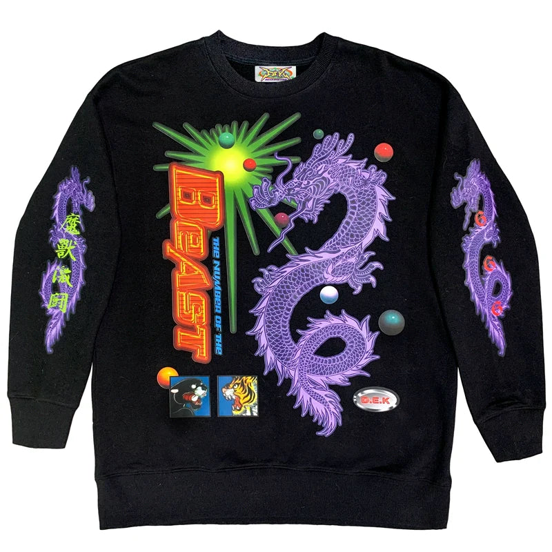 Dragon Art Print Long Sleeve Sweatshirt