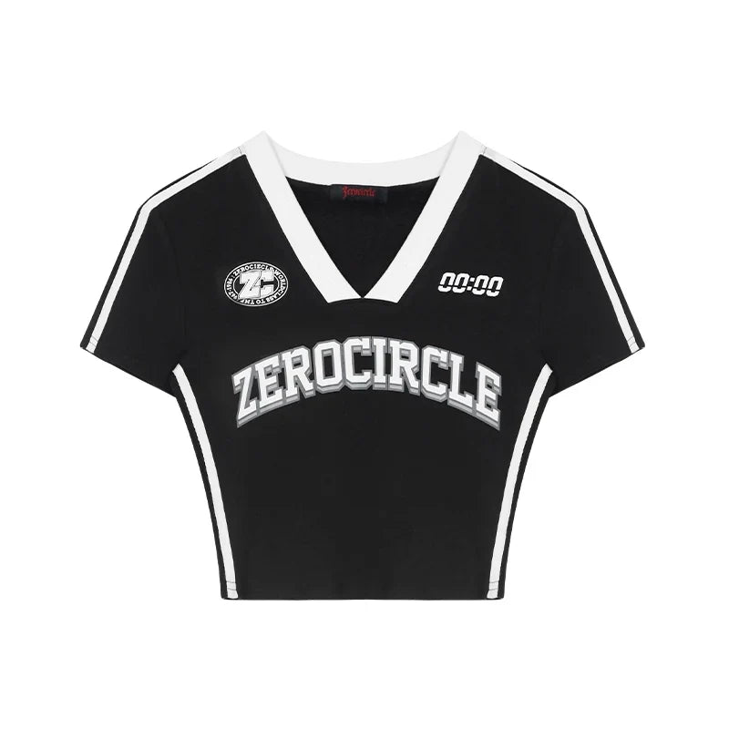Camiseta deportiva de manga corta con cuello en V
