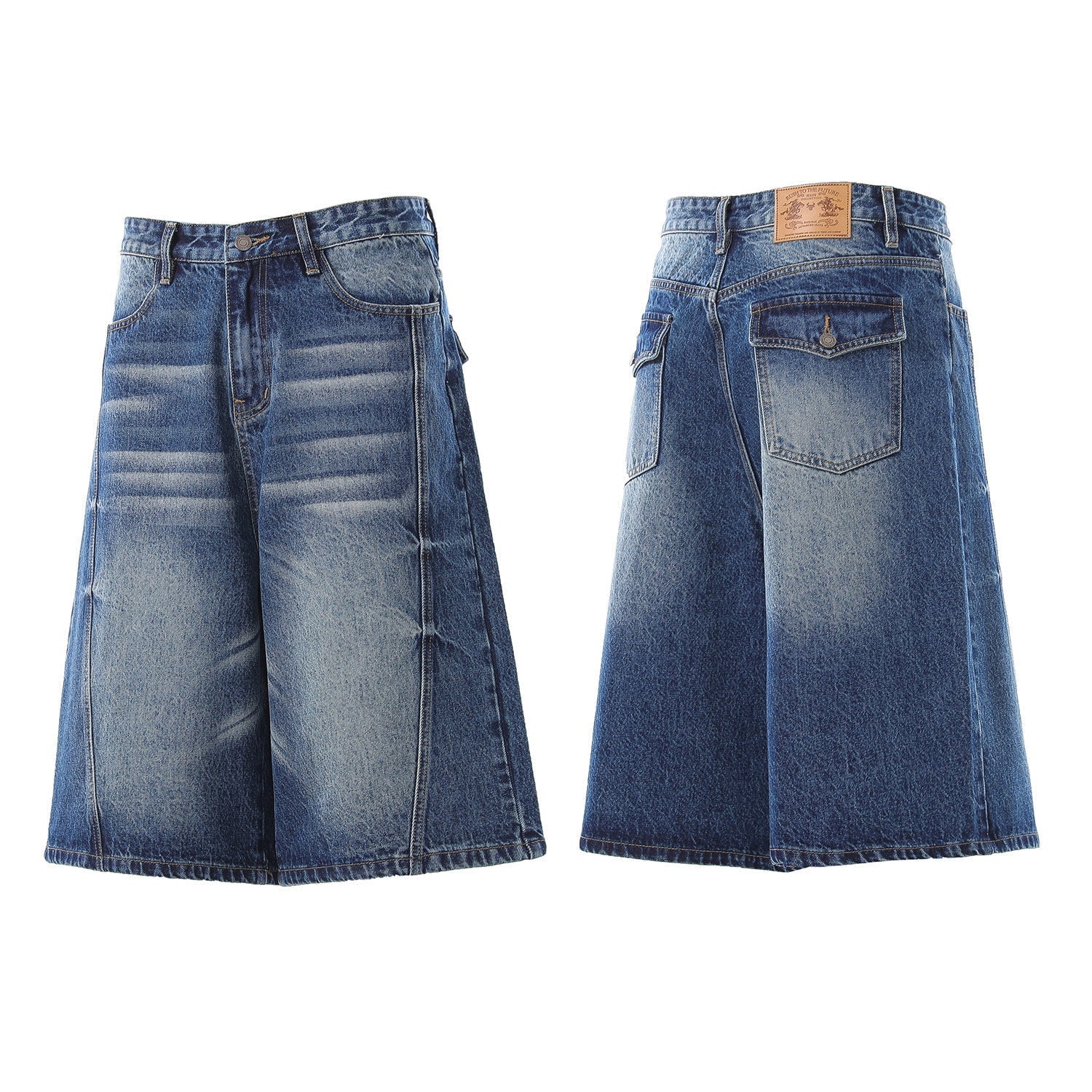 Denim Wash Wide Leg Jort