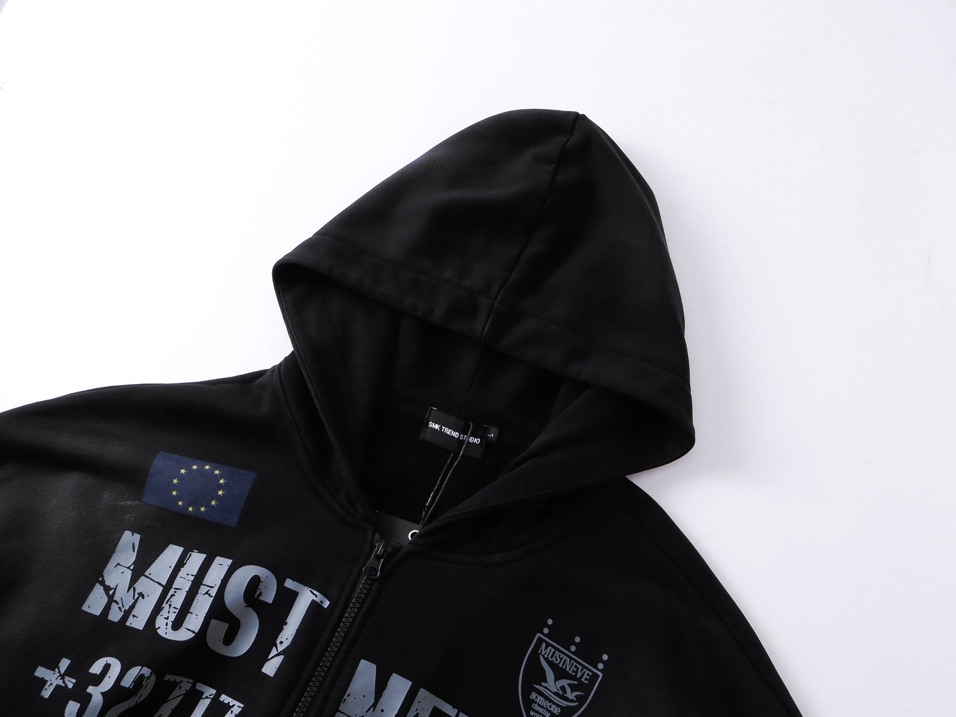 Dirty Washed Logo Print Zipper Hoodie & Dirty Washed Sweatpants Setup