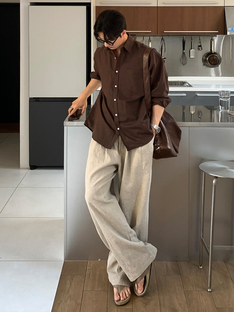 Light linen casual trousers