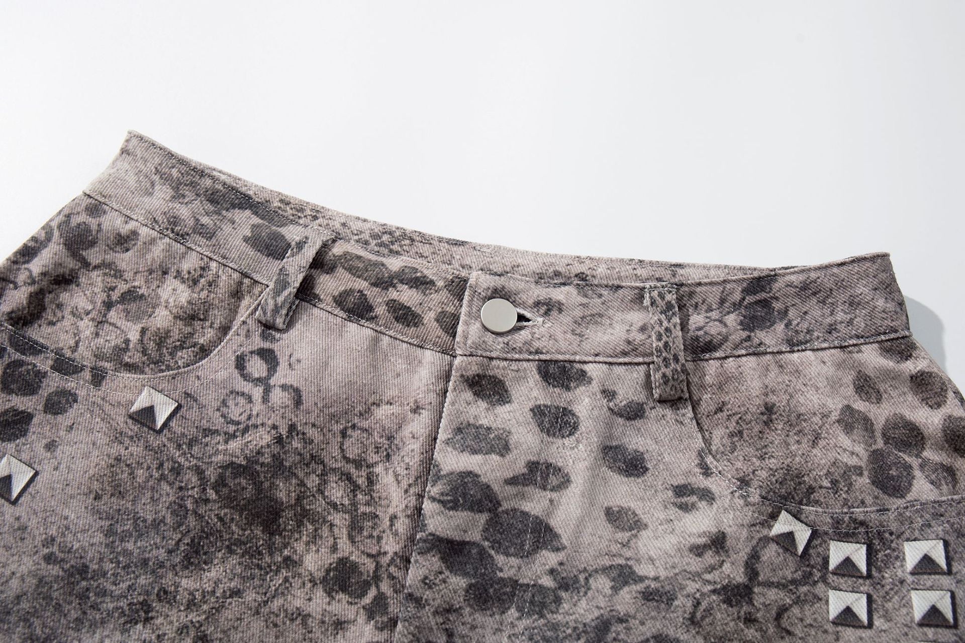 Camo Cross Graphic Denim Shorts