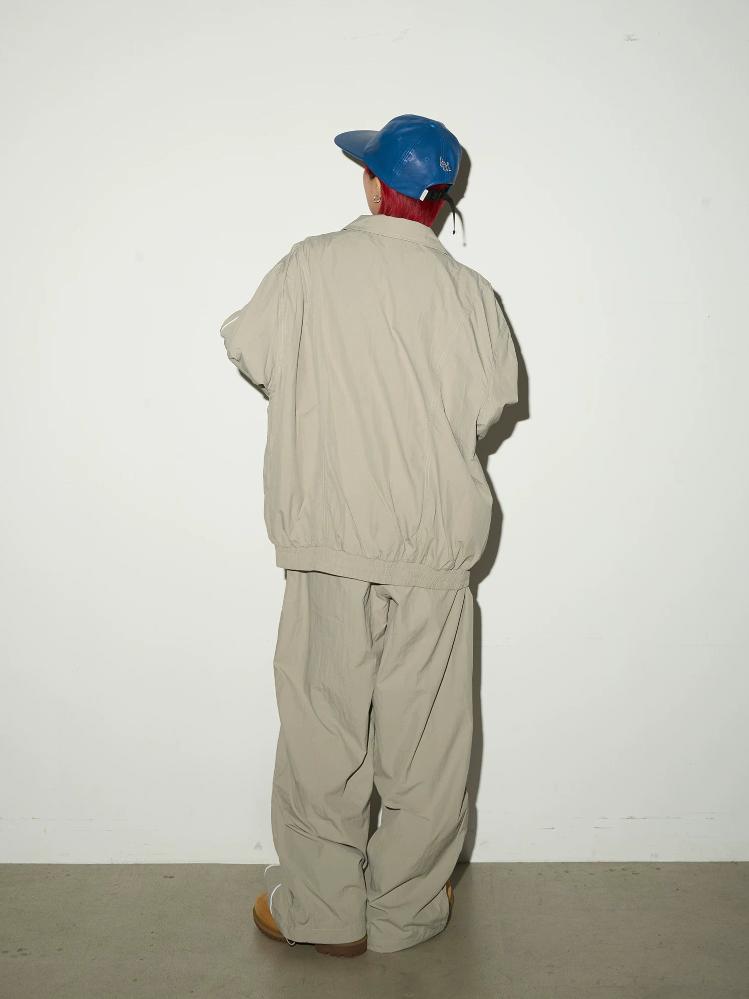 Line Detail Lightweight Quick-Dry Oversize Jacket & Wide Leg Pants Setup