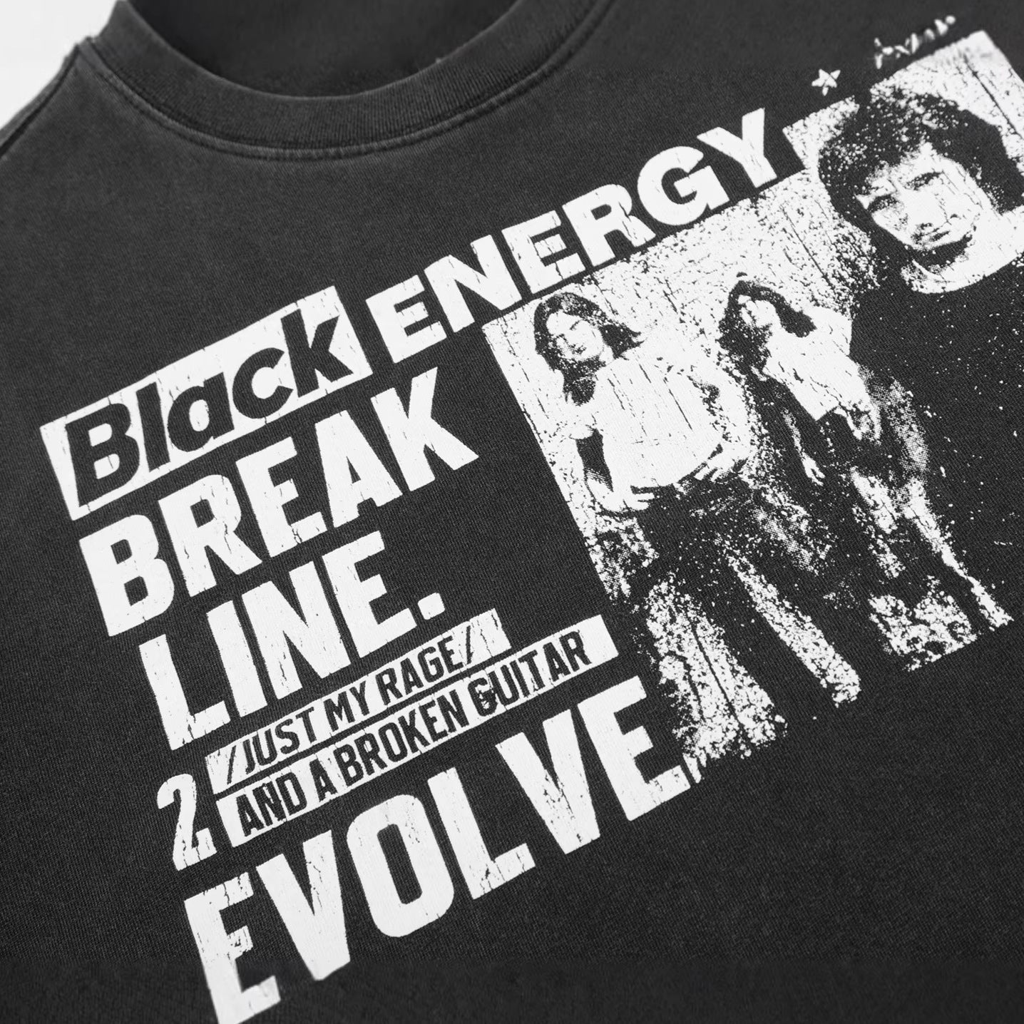 Washed Graphic Print Cotton Short Sleeve T-Shirt