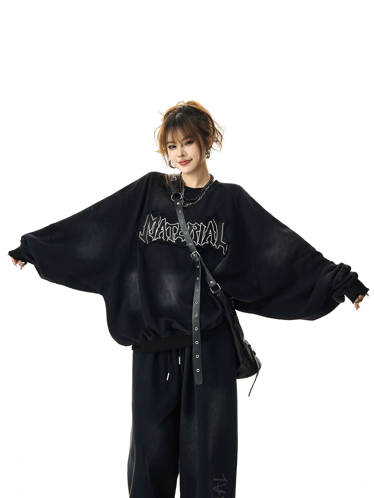 Patchwork Oversize Sweatshirt Na2928-K