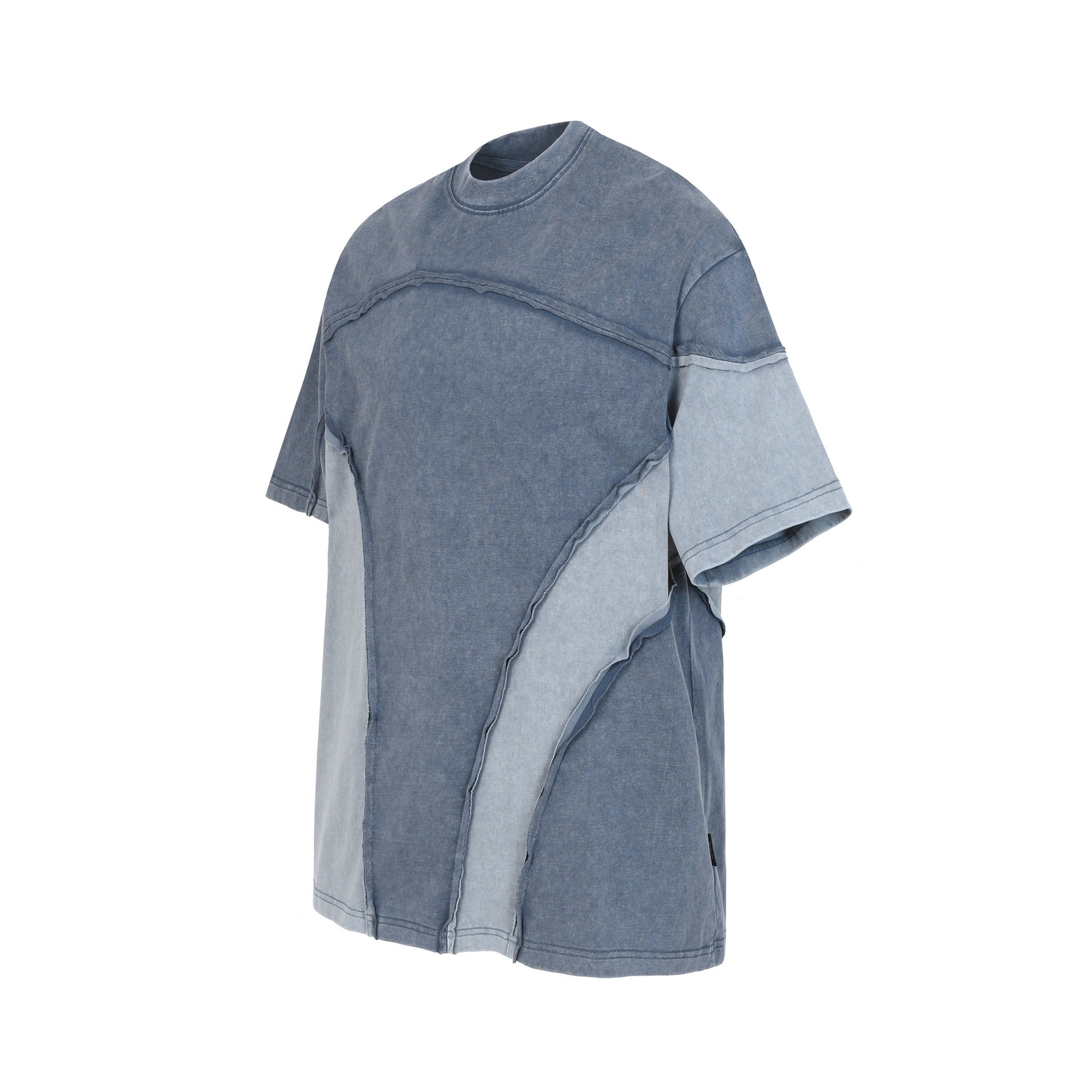 Cotton Wash Raw Edge Oversize Short Sleeve T-Shirt