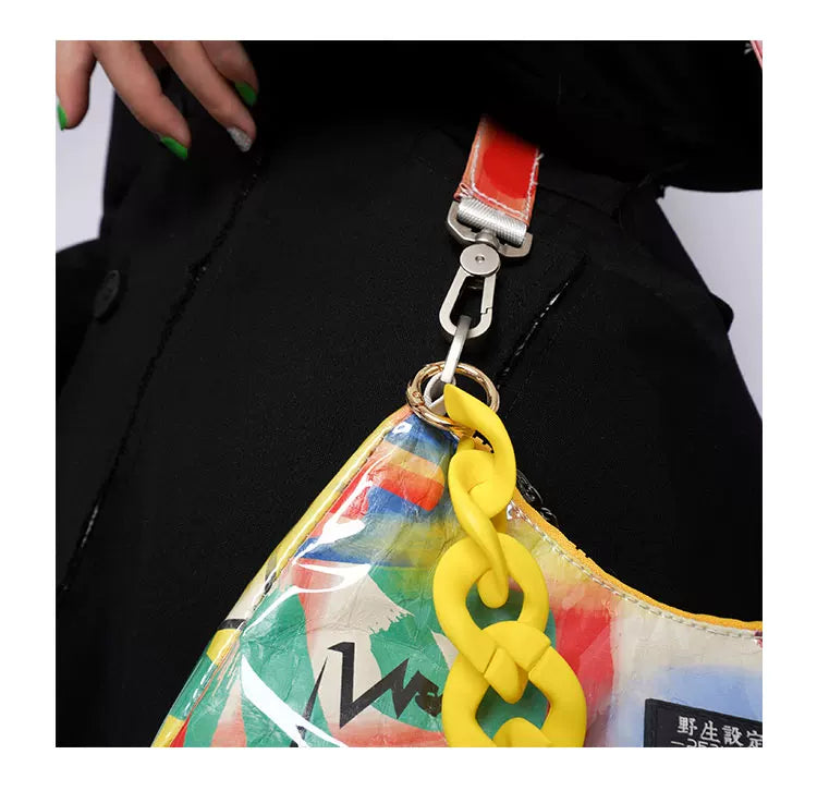 Graphic Design Chain Shoulder Bag