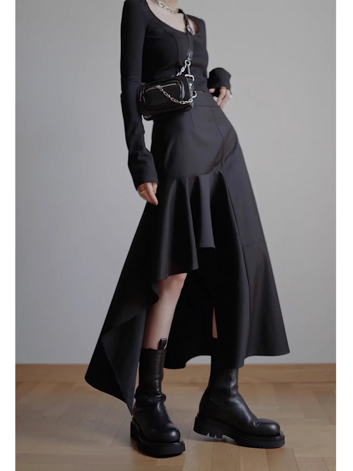 High Waist Slit Skirt