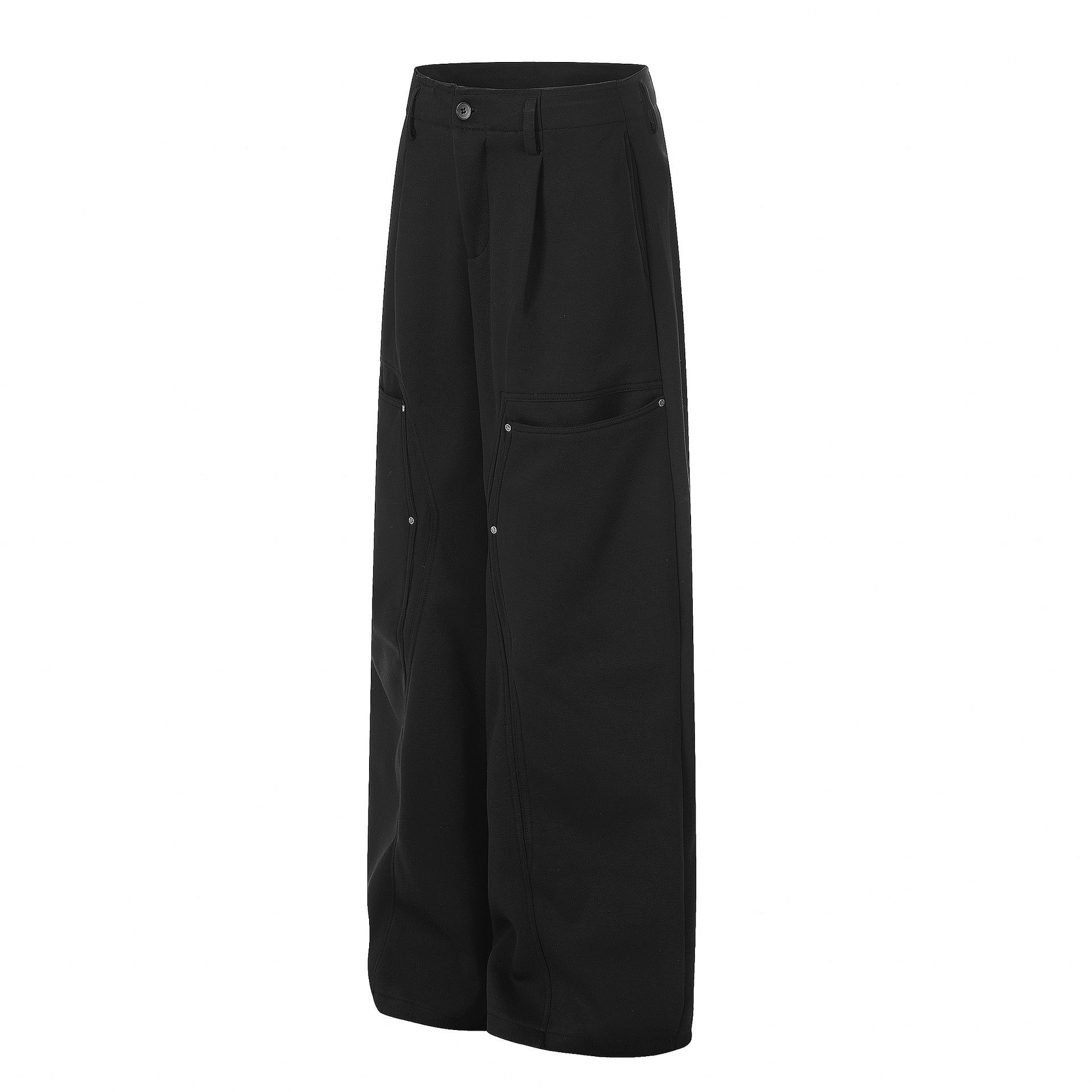 Deconstruction Irregular Curved Seam Wide Leg Sweatpants