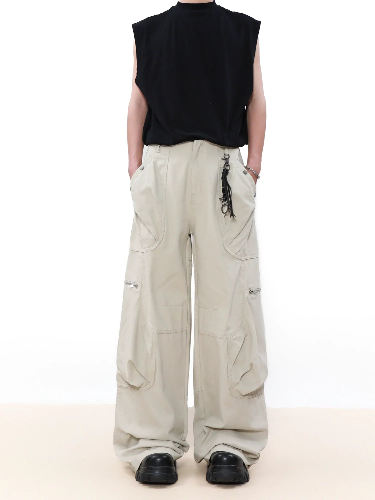 Multi-Pocket Wide Leg Cargo Pants