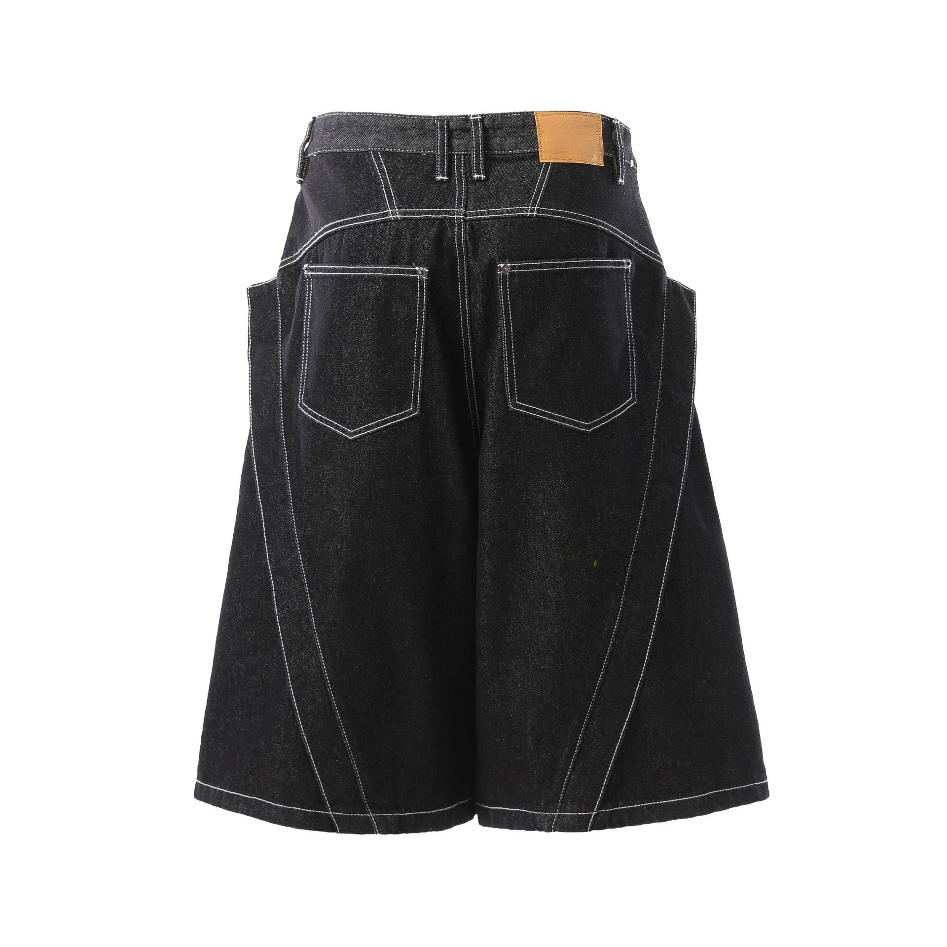 Raw Denim Deconstruction Wide Leg Jort