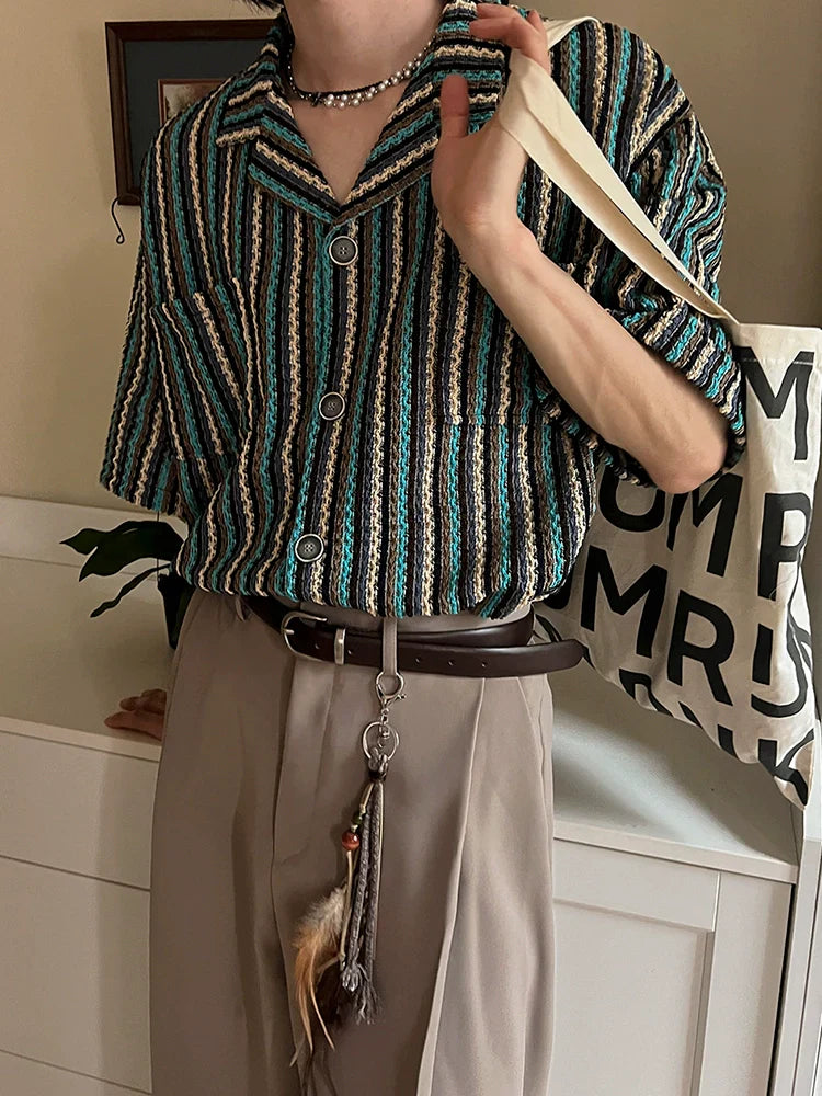 Camisa de manga corta oversize con diseño de rayas