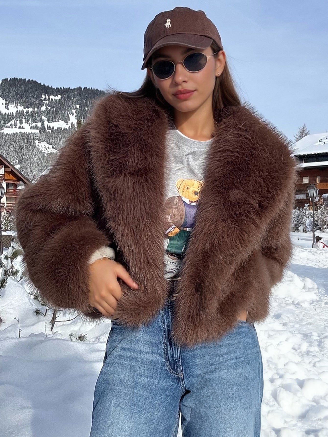 Abrigo de piel de invierno completo