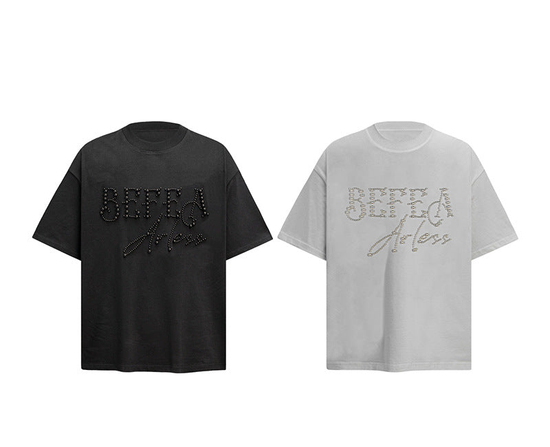Heavyweight Beads Graphic Oversize Short Sleeve T-Shirt